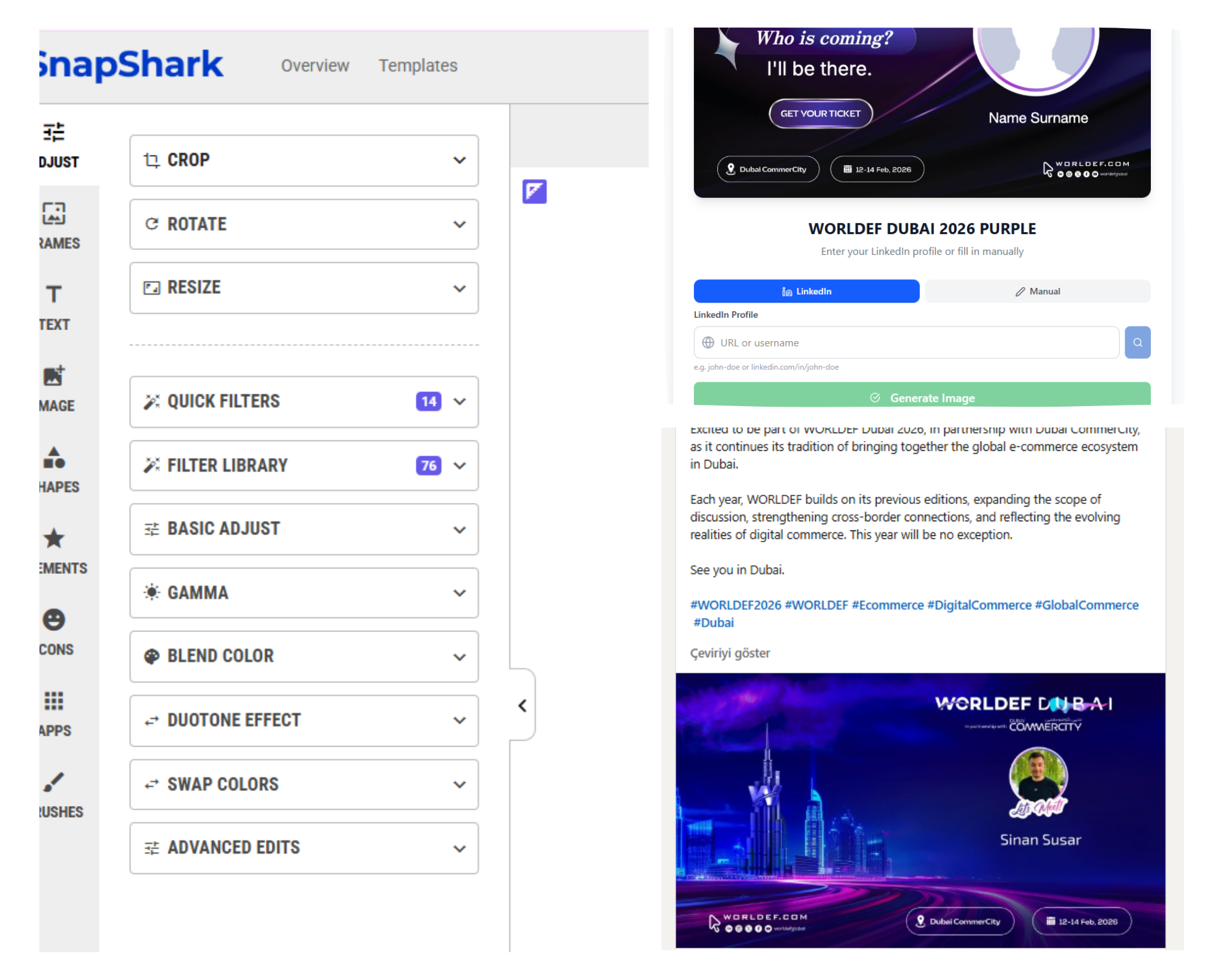 Social Publish Step by Step Flow - From Template to LinkedIn Share