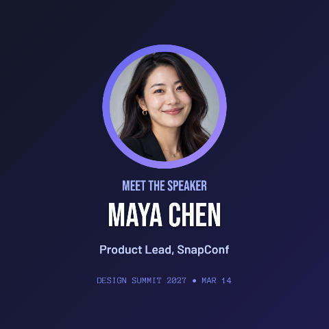 Speaker Spotlight video for Maya Chen