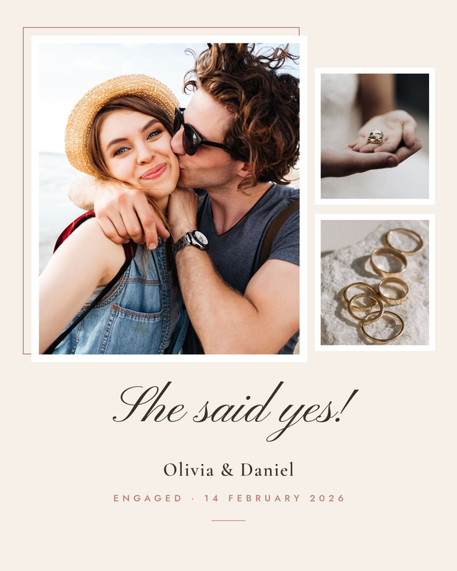 She Said Yes Engagement Photo Collage