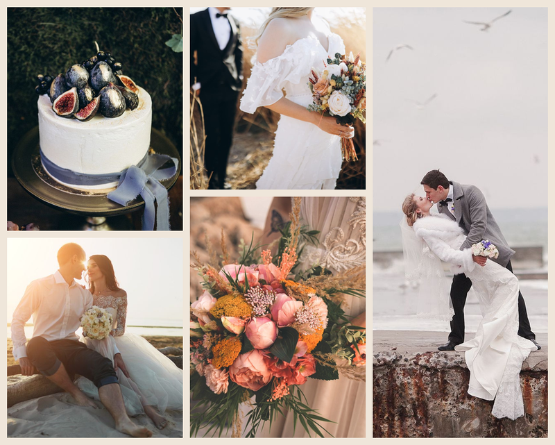 Beige Wedding Photo Collage