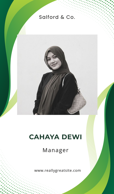 Green and White Modern Company ID Card
