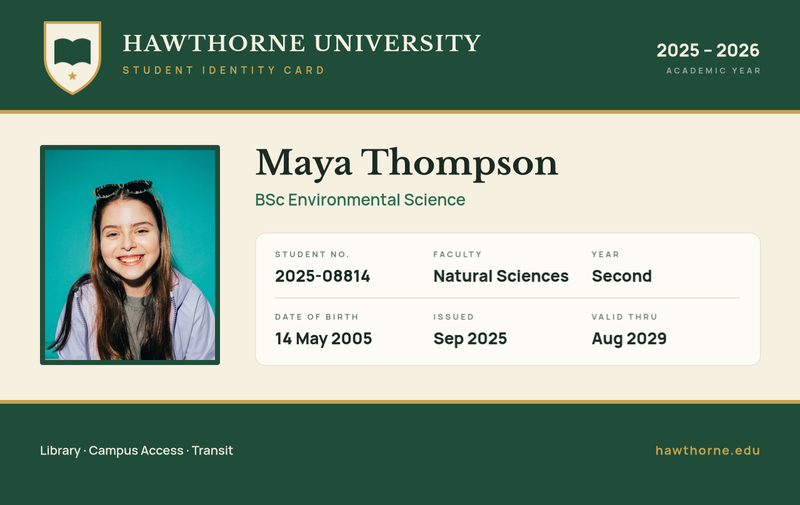 Forest Green University Student ID