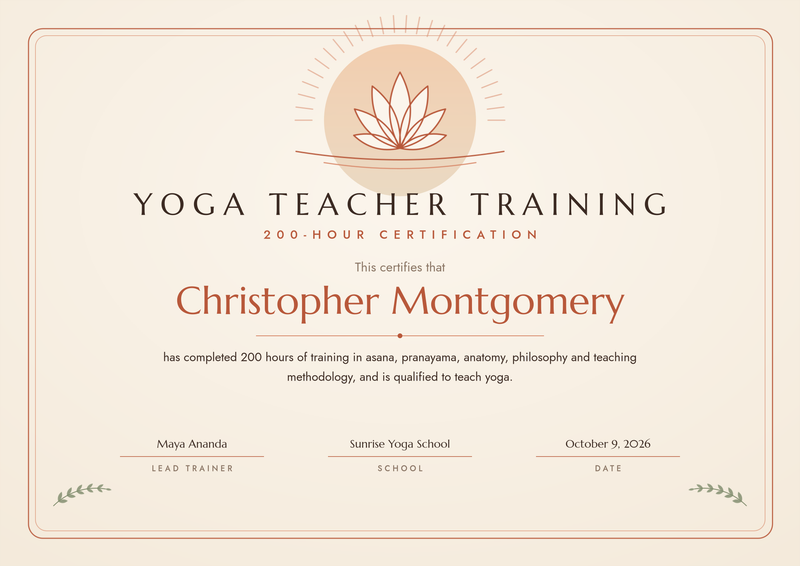 Yoga Teacher Training 200-Hour Certificate