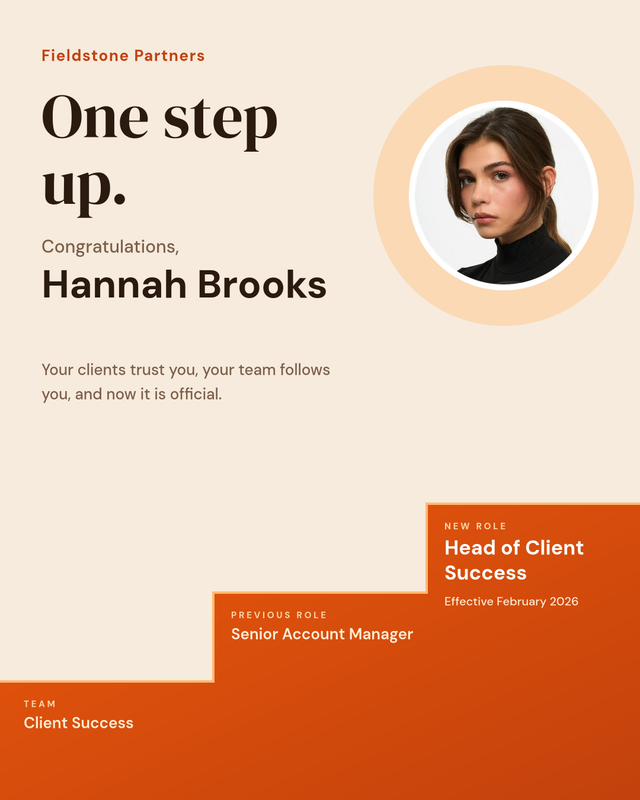 Career Steps Promotion Announcement Post