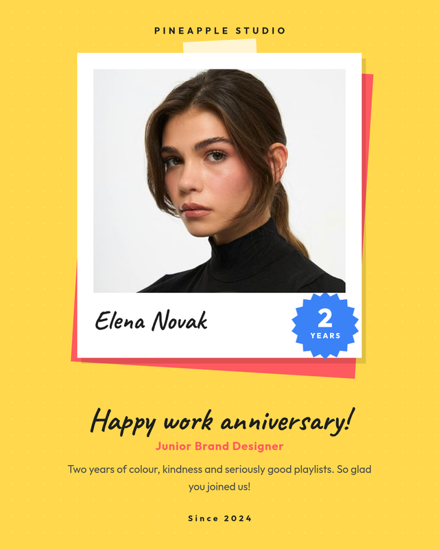 Polaroid Work Anniversary Instagram Post