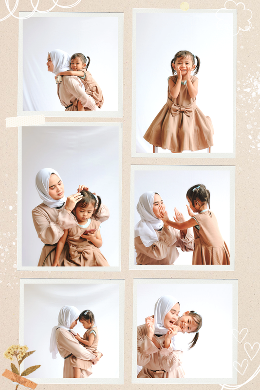 Beige Polaroid Family Photo Collage