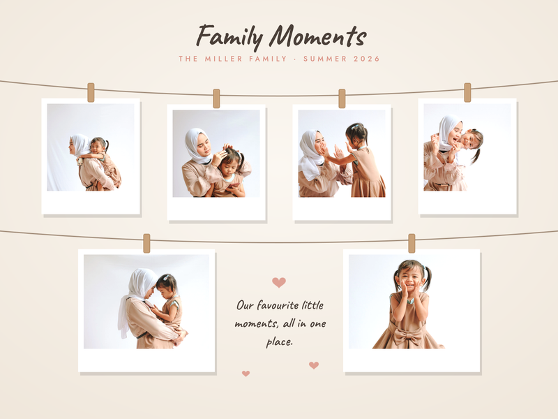 Family Moments Polaroid Wall Collage