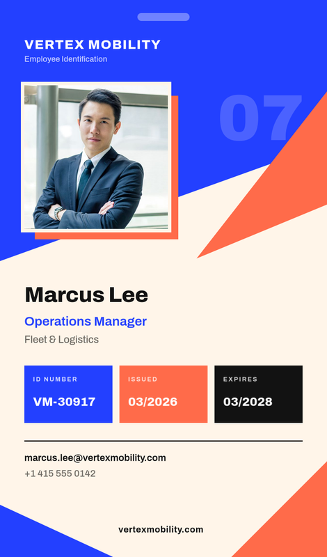 Bold Colour Block Employee ID Card