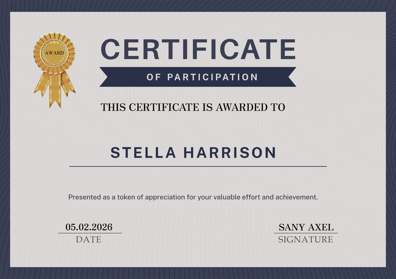 Minimalist Bold Certificate