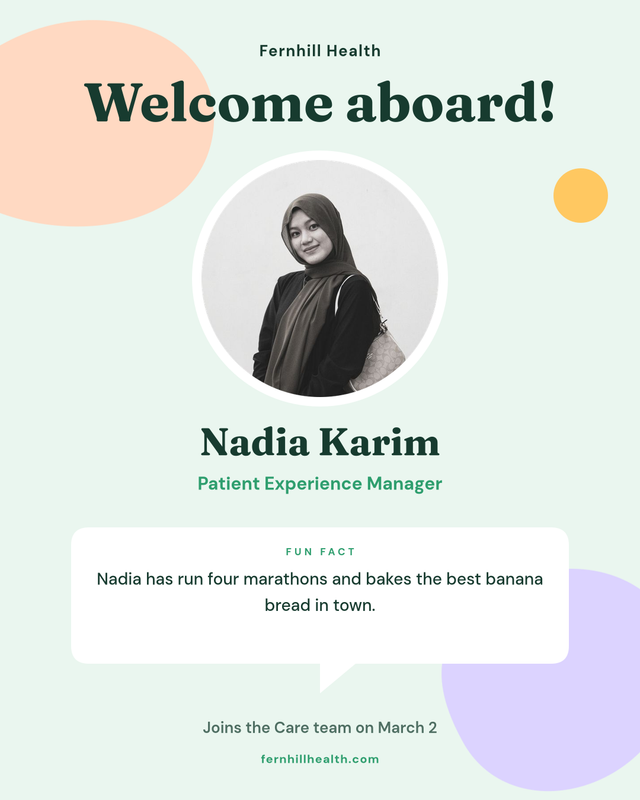 Welcome Aboard New Employee Post with Fun Fact – Pastel