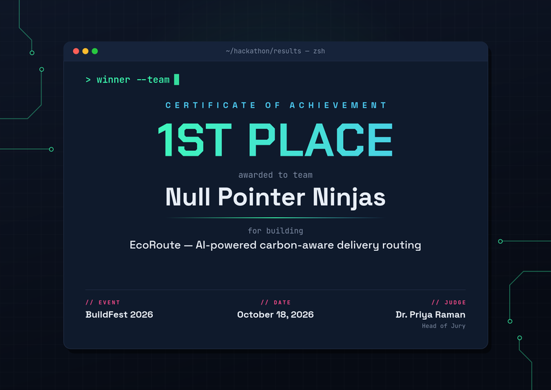 Hackathon Winner Certificate