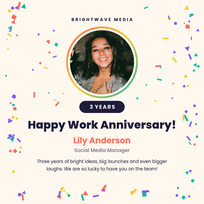 Confetti Work Anniversary Instagram Post