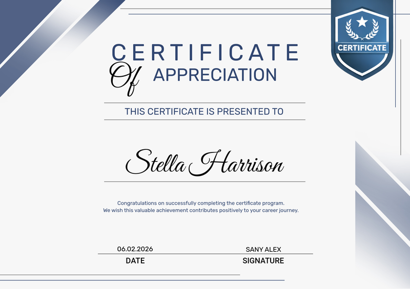 Modern Corporate Classic Certificate