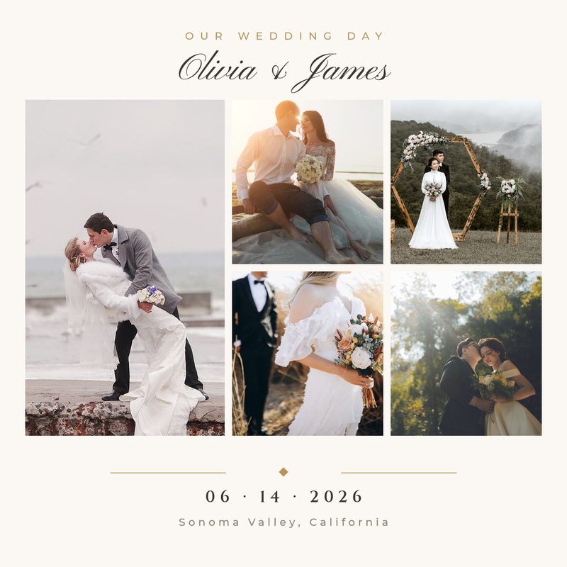 Wedding Day Memories Photo Collage