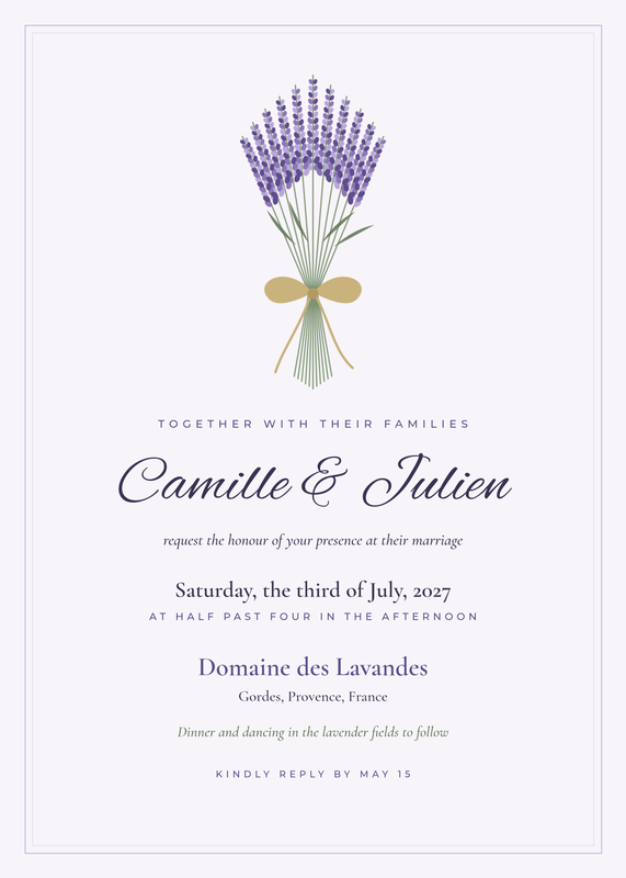 Lavender Provence Wedding Invitation