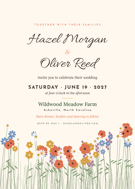 Boho Wildflower Wedding Invitation