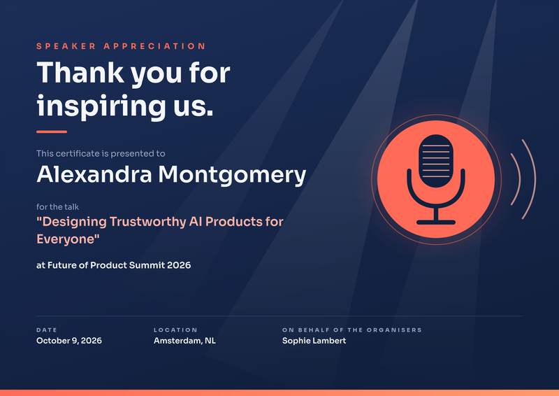 Navy & Coral Conference Speaker Appreciation Certificate