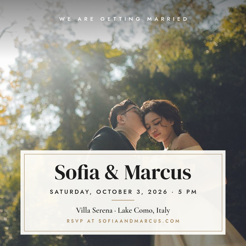 Full Photo Wedding Invitation Instagram Post