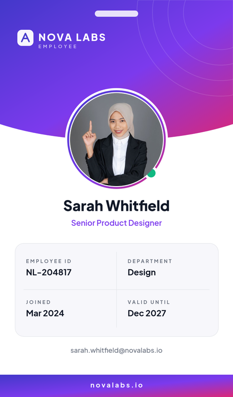 Modern Gradient Employee ID Card