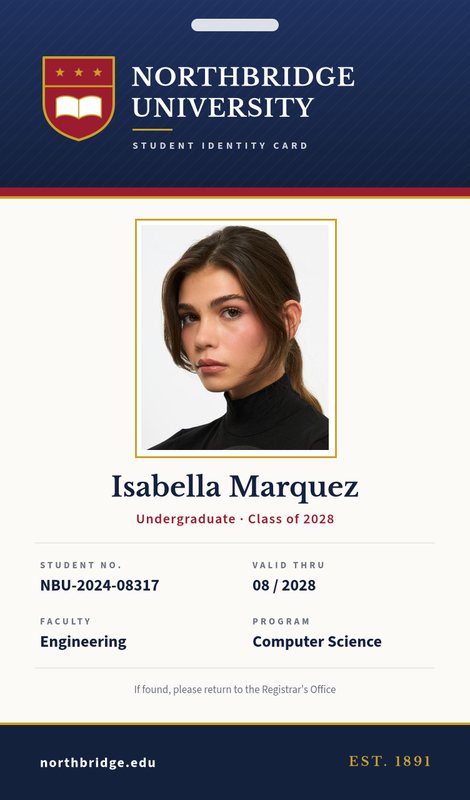 Classic University Student ID Card