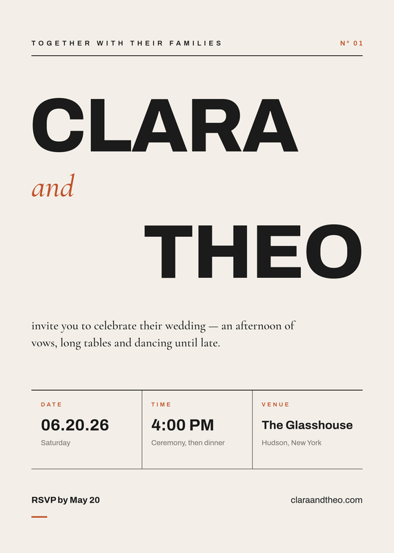 Modern Bold Typographic Wedding Invitation