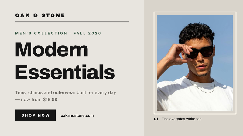 Men's Collection Store Screen Banner