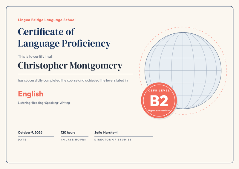 Language Proficiency Level Certificate