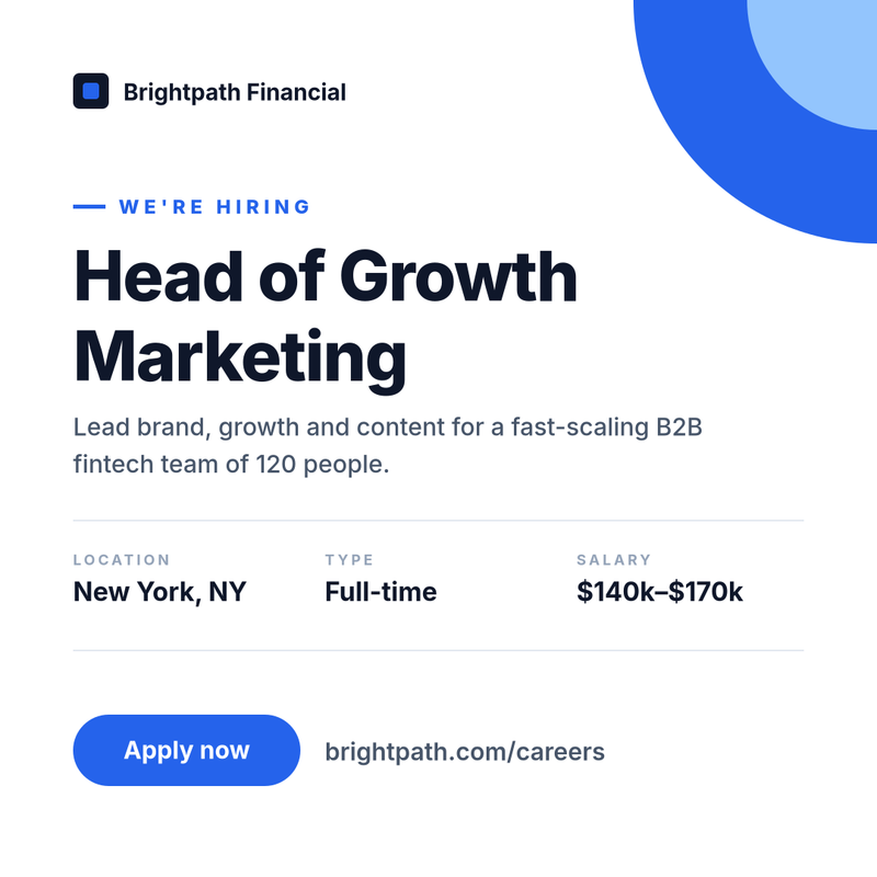 Minimal Corporate Job Opening Post