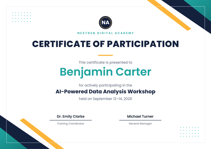 Modern Geometric Participation Certificate
