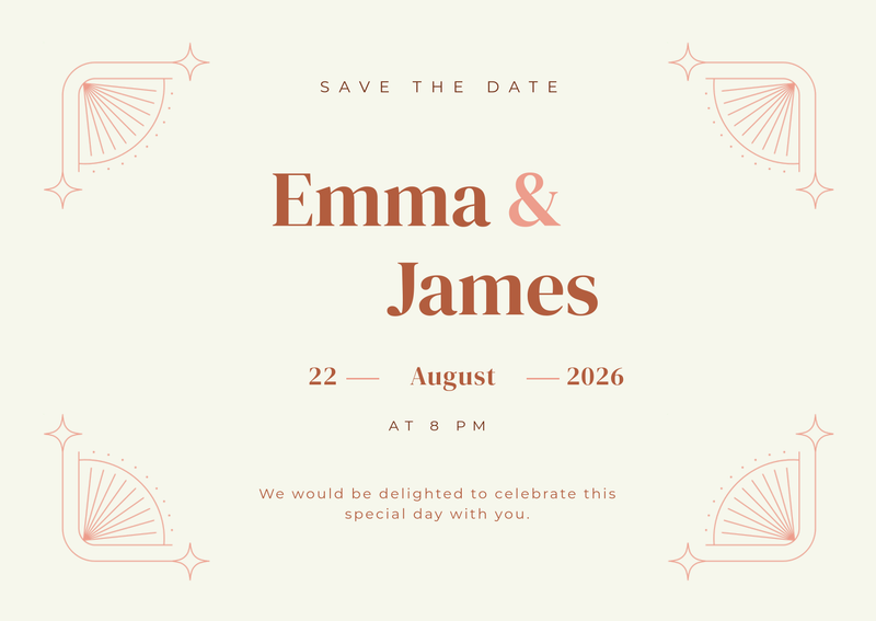 Boho Sunburst Save the Date Card