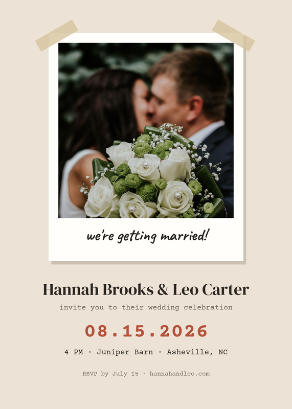 Polaroid Photo Wedding Invitation