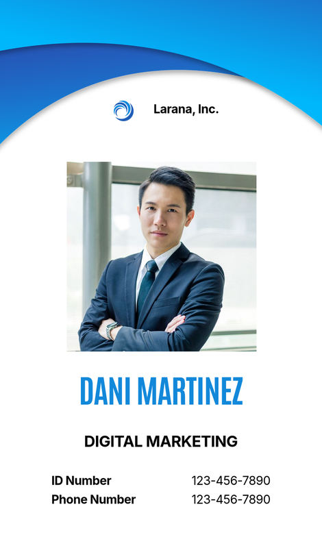 Corporate Blue Employee ID Card