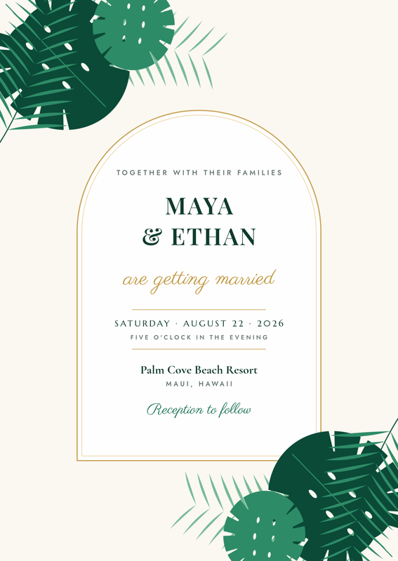 Tropical Palm Wedding Invitation