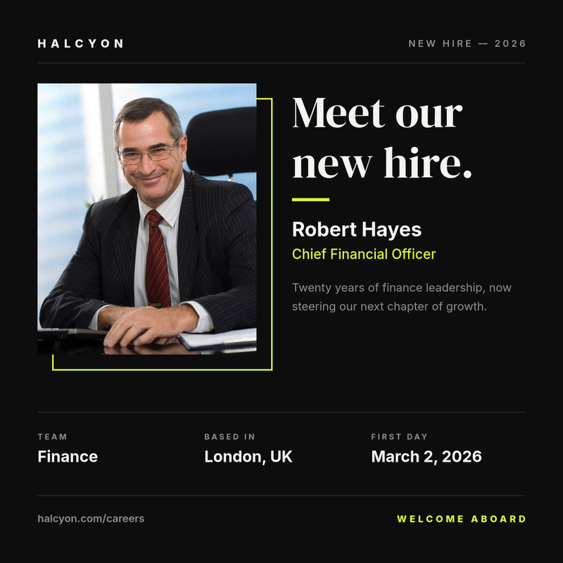 New Hire Announcement Post – Dark Editorial