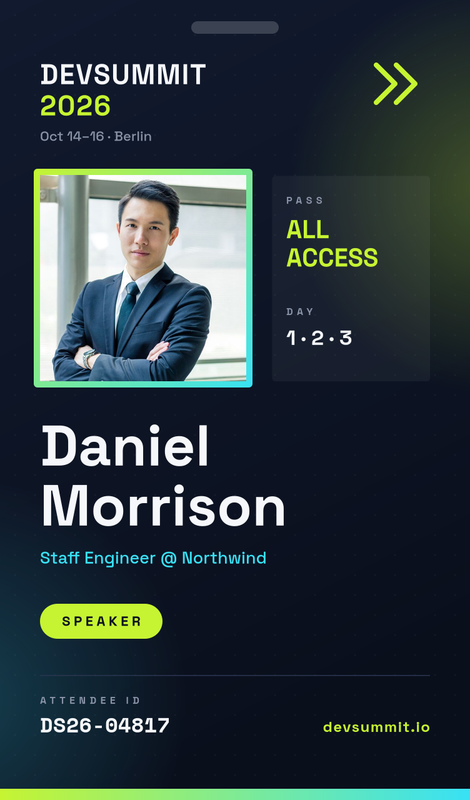 Dark Neon Conference Badge