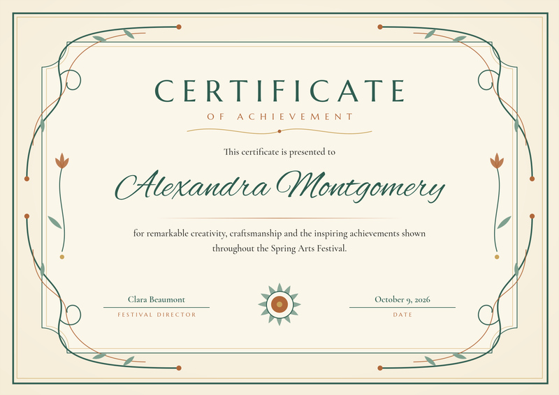 Art Nouveau Certificate of Achievement