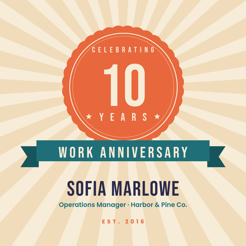 Retro Badge Work Anniversary Post