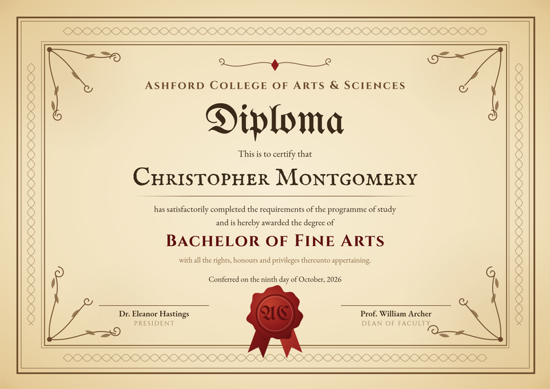 Vintage Parchment Diploma