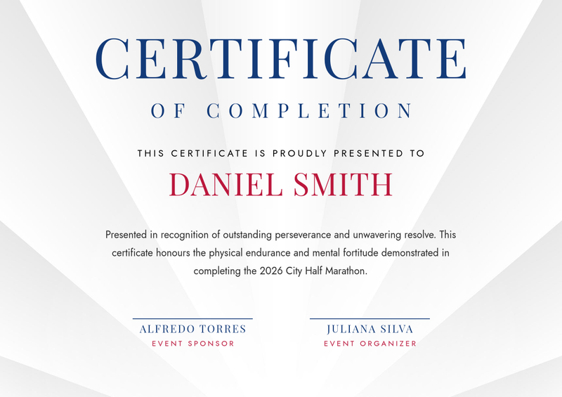 Geometric Marathon Completion Certificate