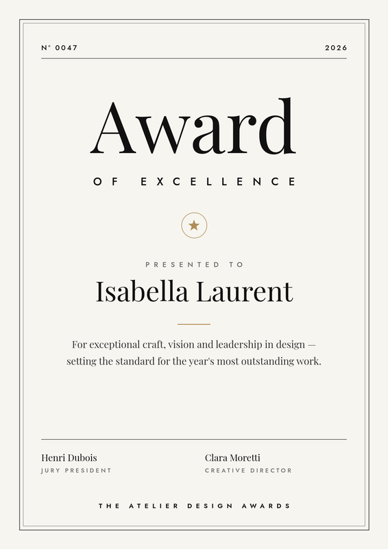 Minimal Editorial Award of Excellence (Portrait)