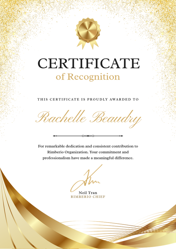 White Gold Certificate of Recognition