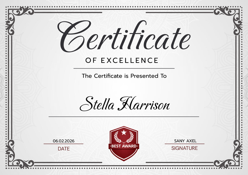 Vintage Ornate Certificate