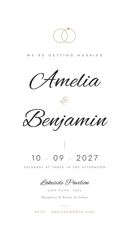 Minimal Calligraphy Wedding Invitation Story