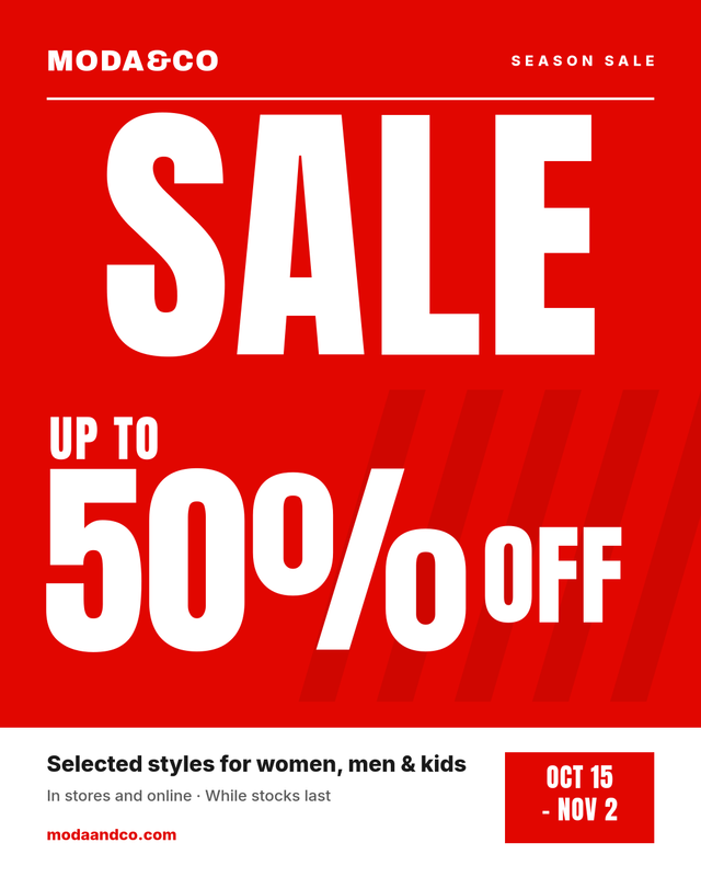 Red Big Sale Poster Template